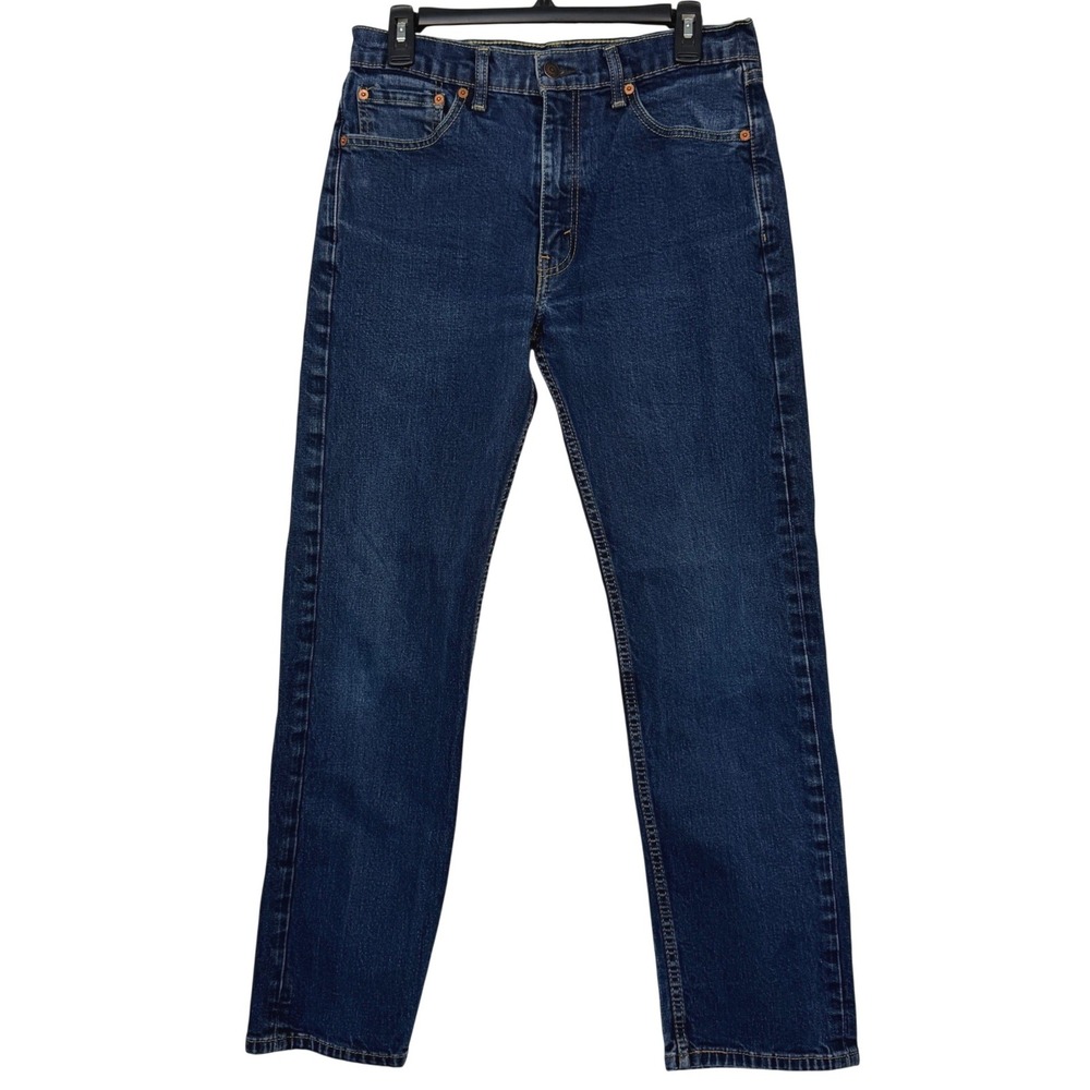 Levi's 505 Regular Fit Straight Mens 33x32 (Actual 30) Dark Wash Blue Jeans